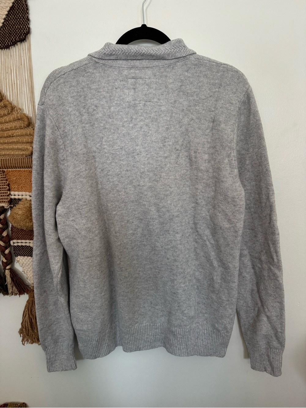 St. John's Bay Heather Grey Knit Polo Sweater - Men's M - Picture 5 of 5